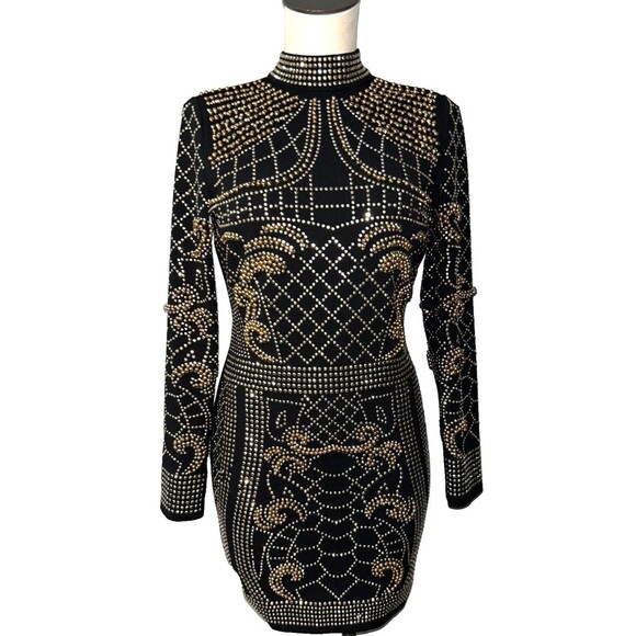 FASHION NOVA Women’s Brightest Gem Stretch Heavily Embellished Mini Dress size M - Picture 1 of 11